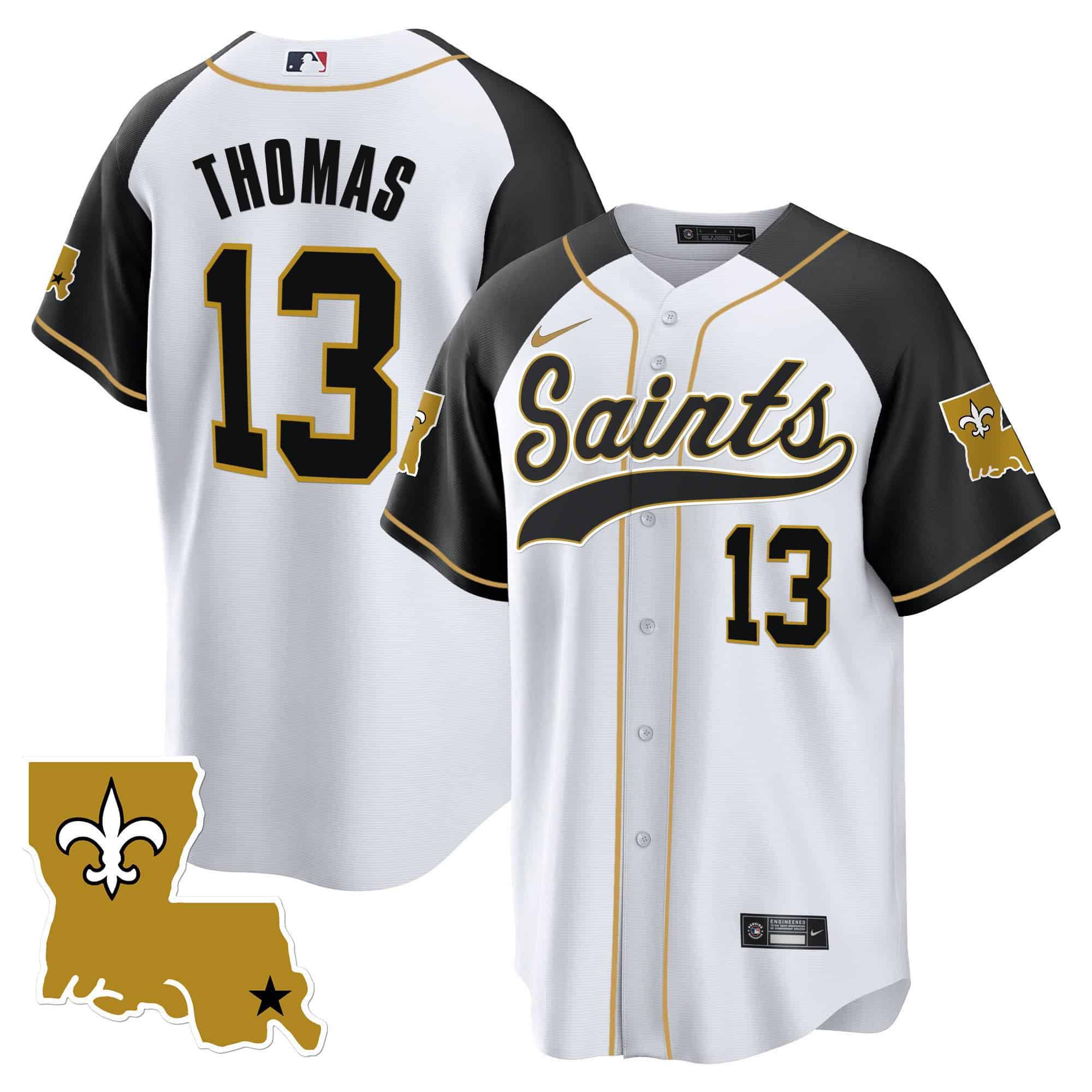 Men New Orleans Saints #13 Thomas White 2024 Nike 1987 Legacy Cool Base NFL Jersey style 1